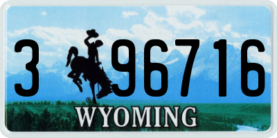 WY license plate 396716