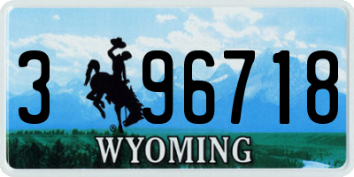 WY license plate 396718