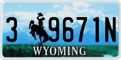 WY license plate 39671N