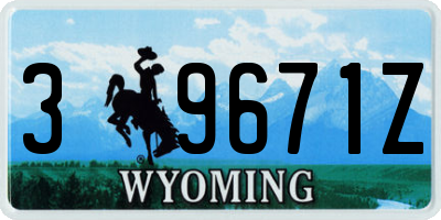 WY license plate 39671Z