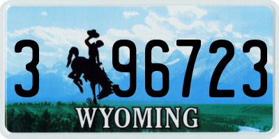 WY license plate 396723