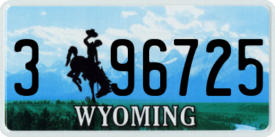 WY license plate 396725