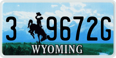 WY license plate 39672G