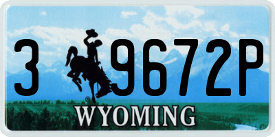 WY license plate 39672P