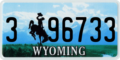 WY license plate 396733