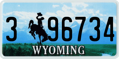 WY license plate 396734