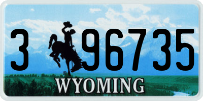 WY license plate 396735