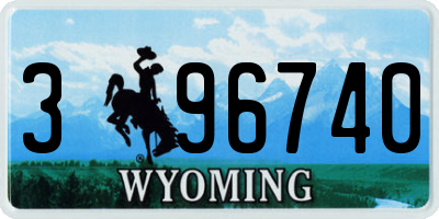 WY license plate 396740