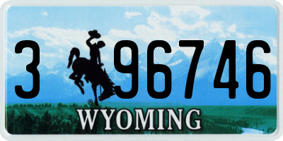 WY license plate 396746