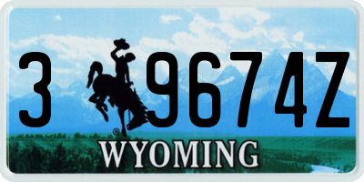 WY license plate 39674Z