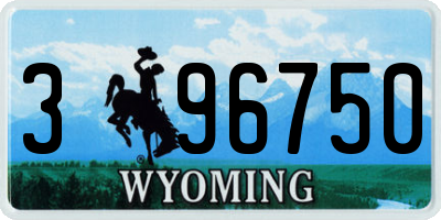 WY license plate 396750