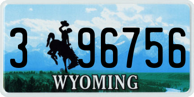 WY license plate 396756