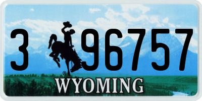 WY license plate 396757