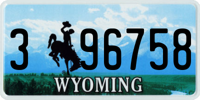 WY license plate 396758