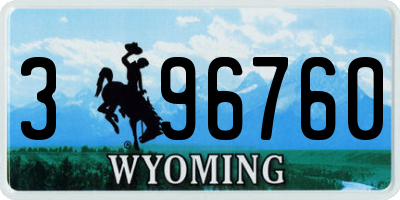 WY license plate 396760