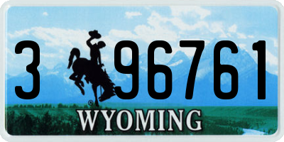 WY license plate 396761