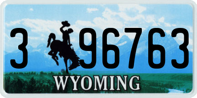 WY license plate 396763