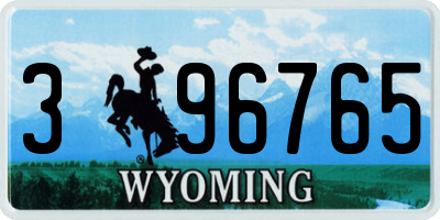 WY license plate 396765
