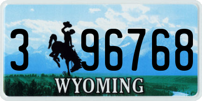 WY license plate 396768
