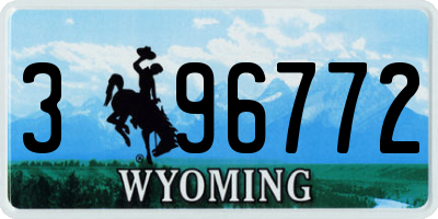 WY license plate 396772