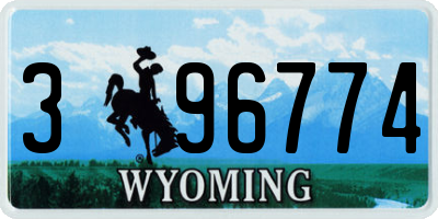 WY license plate 396774