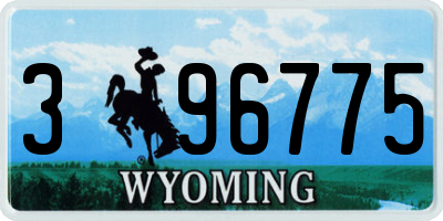 WY license plate 396775