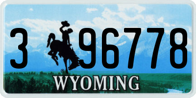 WY license plate 396778