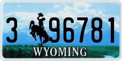 WY license plate 396781