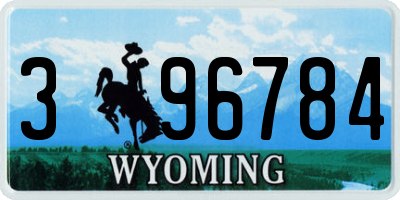 WY license plate 396784