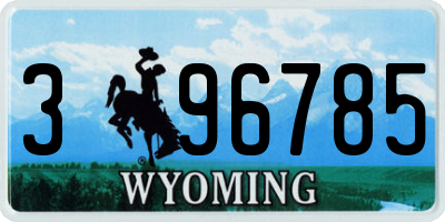 WY license plate 396785