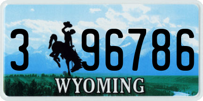 WY license plate 396786