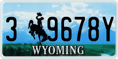 WY license plate 39678Y