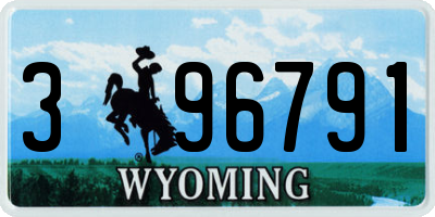 WY license plate 396791