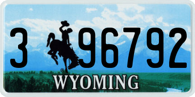 WY license plate 396792