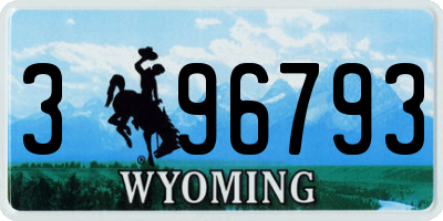 WY license plate 396793