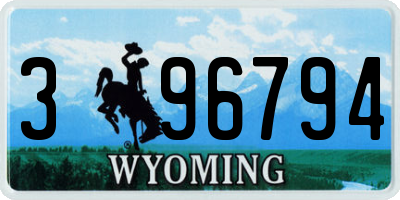 WY license plate 396794