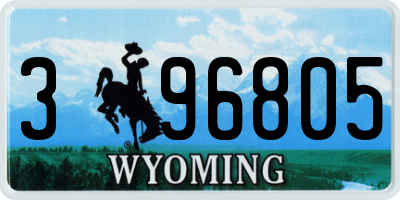 WY license plate 396805