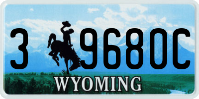 WY license plate 39680C