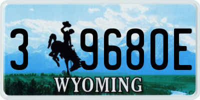 WY license plate 39680E