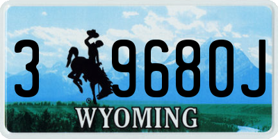 WY license plate 39680J