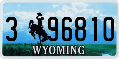 WY license plate 396810
