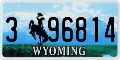 WY license plate 396814
