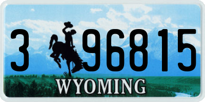WY license plate 396815