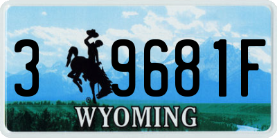 WY license plate 39681F