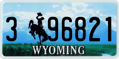 WY license plate 396821