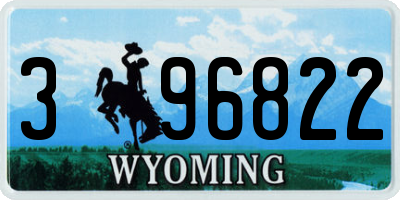 WY license plate 396822