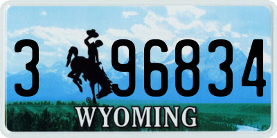 WY license plate 396834