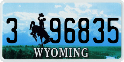 WY license plate 396835