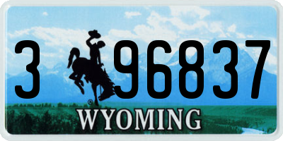 WY license plate 396837