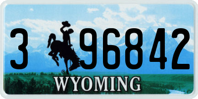 WY license plate 396842
